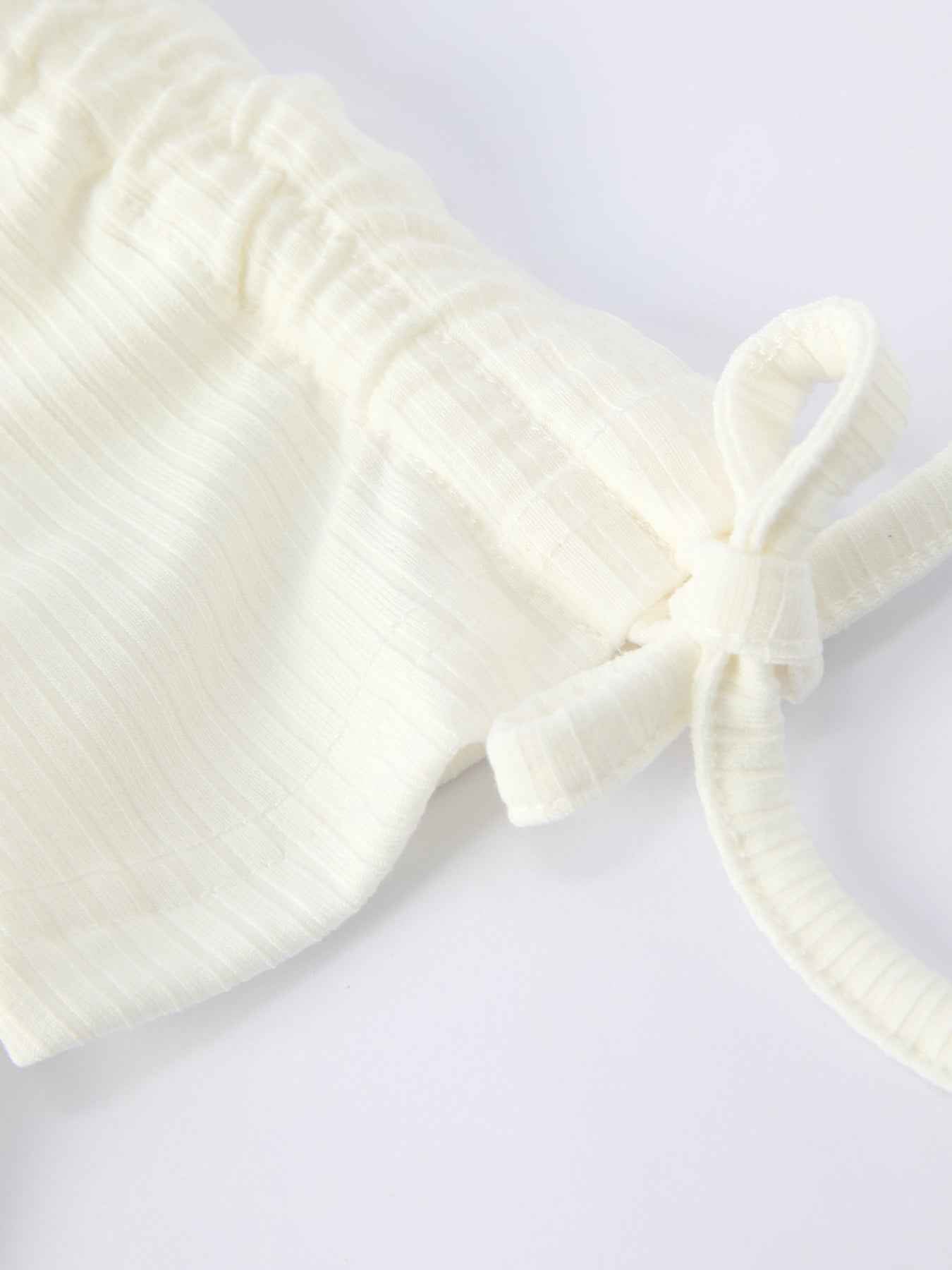 Girls' Spring Daisy Set Ruched Tie Sleeve