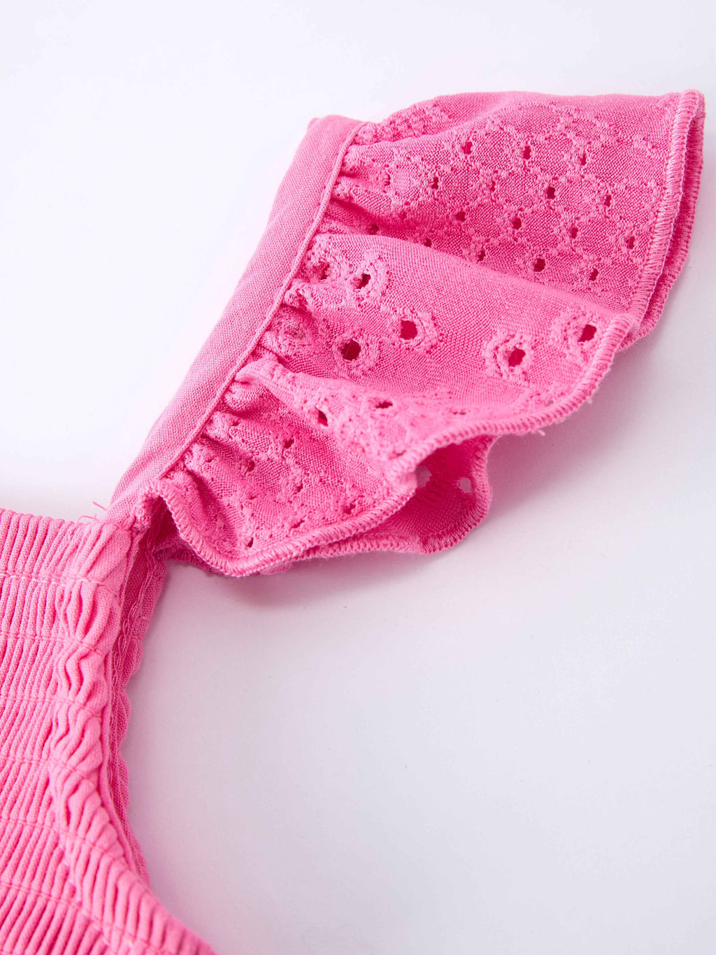 Pink Girl Smocked Ruffle Dress