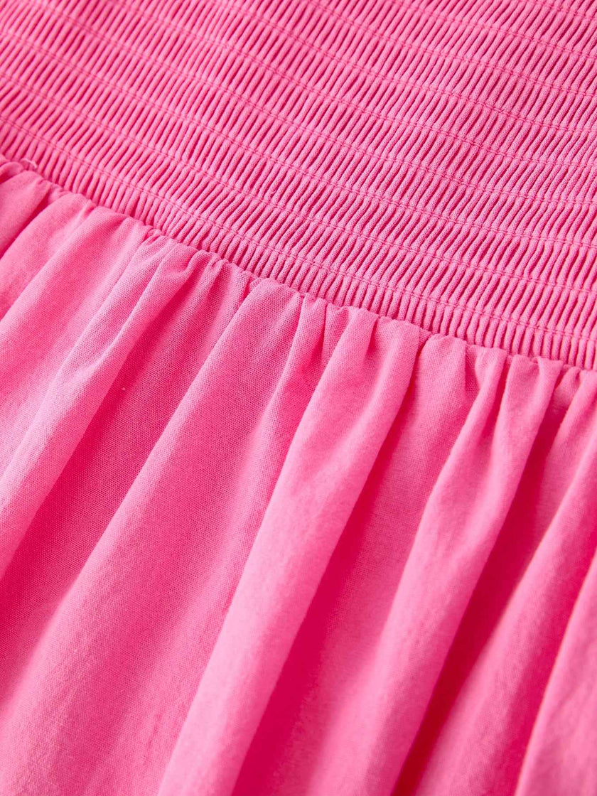 Pink Girl Smocked Ruffle Dress
