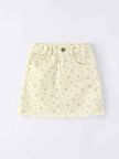 Flower Letter Girl Short Sleeve Top Denim Skirt Set