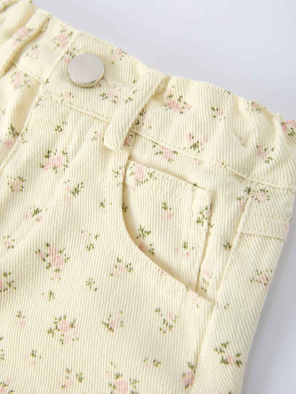 Flower Letter Girl Short Sleeve Top Denim Skirt Set