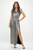Sleeveless Metallic Maxi Dress - Pikemla