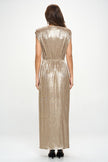 Sleeveless Metallic Maxi Dress - Pikemla