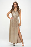 Sleeveless Metallic Maxi Dress - Pikemla