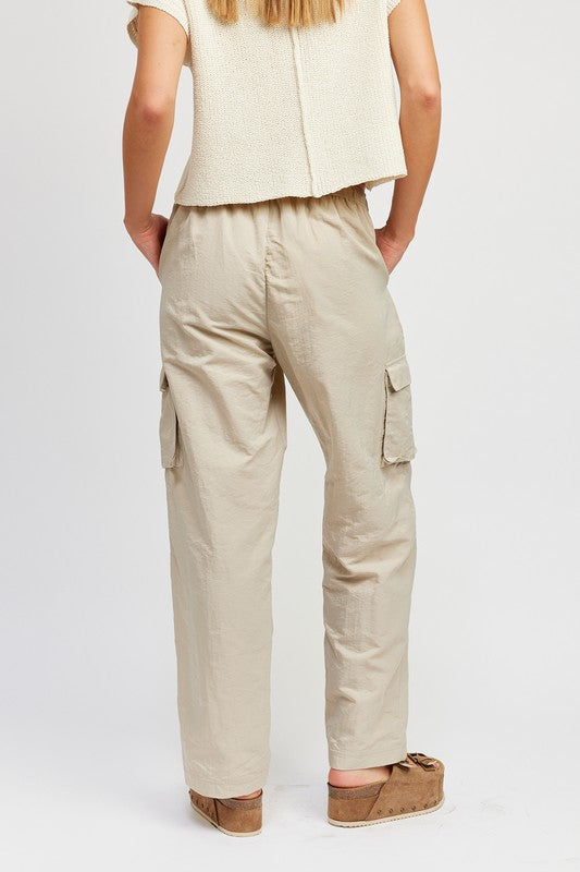 STRAIGHT LEG PANTS WITH ELASTIC WAIST BAND - Pikemla