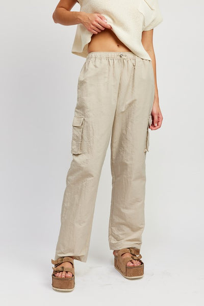 STRAIGHT LEG PANTS WITH ELASTIC WAIST BAND - Pikemla