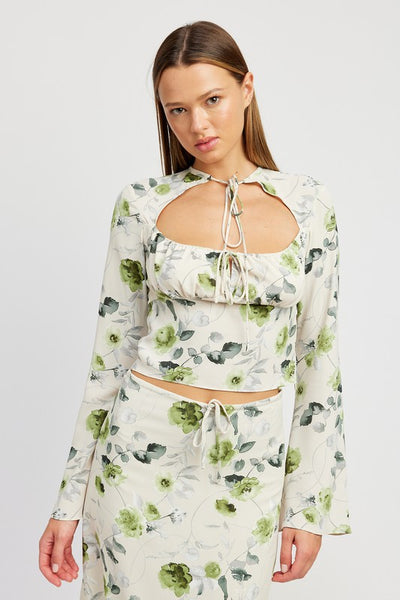 Garden Party Long Sleeve Top - Pikemla