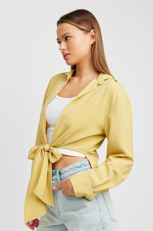 Chrissy Long Sleeved Open Front Top - Pikemla