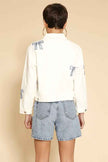 Embroidered bow denim jacket - Pikemla