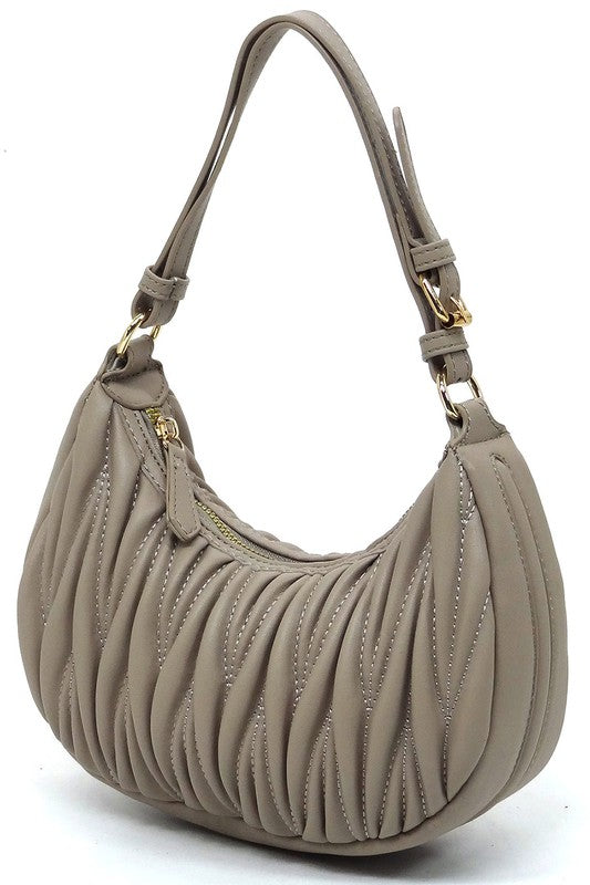 Chevron Quilted Shoulder Bag Hobo - Pikemla