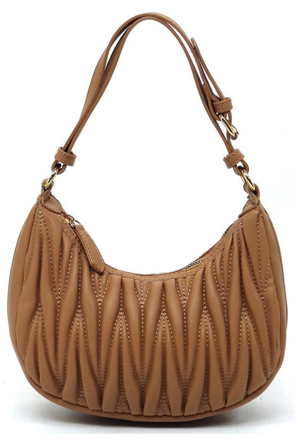 Chevron Quilted Shoulder Bag Hobo - Pikemla