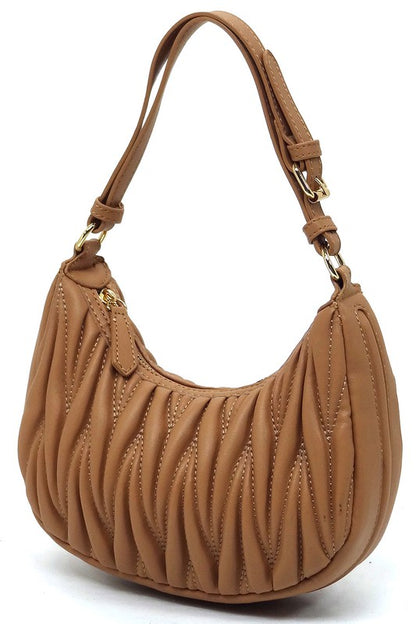 Chevron Quilted Shoulder Bag Hobo - Pikemla