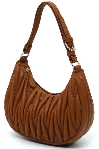 Chevron Quilted Shoulder Bag Hobo - Pikemla