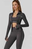 The Venus Zip Top Sports Bra Leggings 3-Piece Set