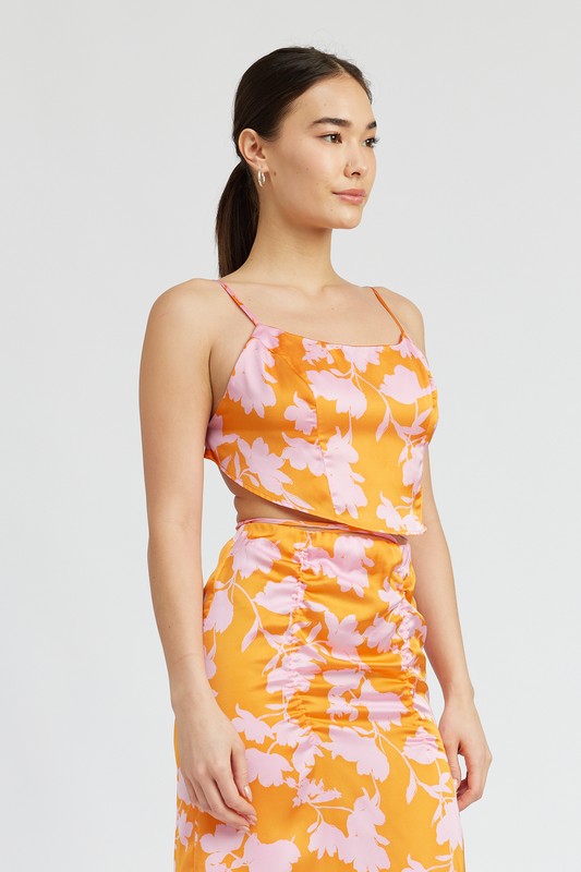 Cropped Top With Back Tie - Pikemla