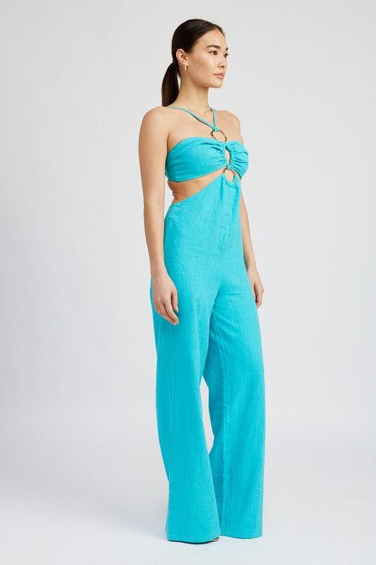 DOUBLE O RING CUT OUT JUMPSUIT - Pikemla