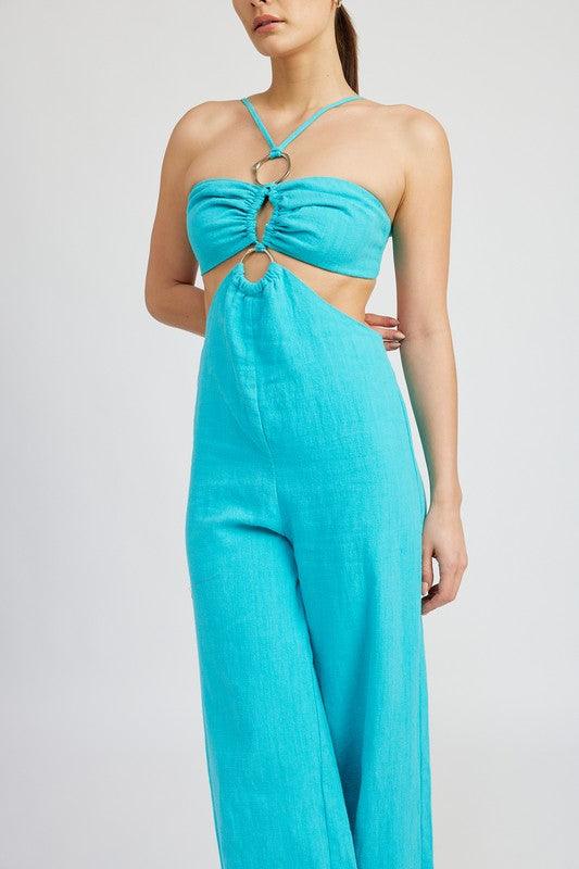 DOUBLE O RING CUT OUT JUMPSUIT - Pikemla
