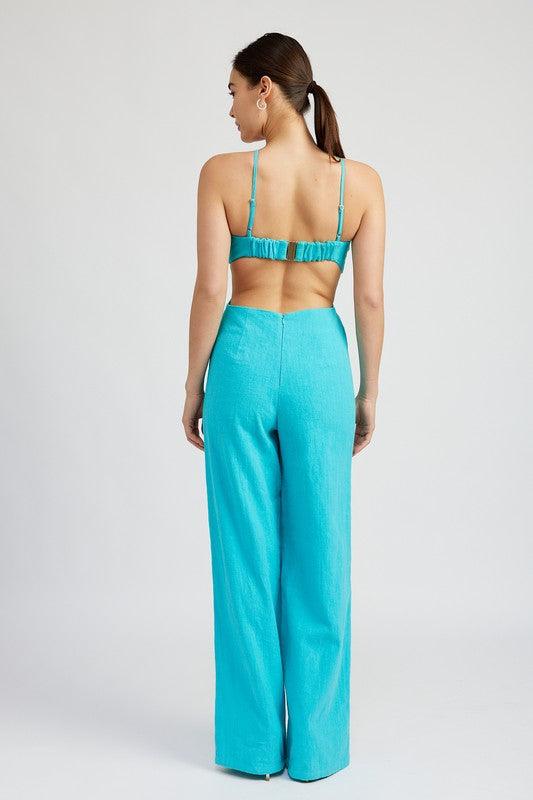 Double O Ring Cutout Jumpsuit - Pikemla