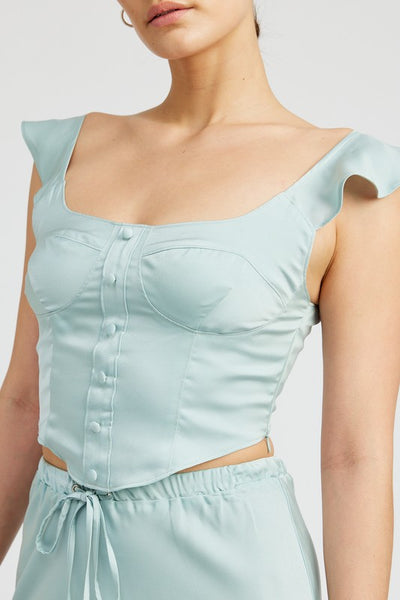 PUFF SLEEVE BUSTIER TOP - Pikemla