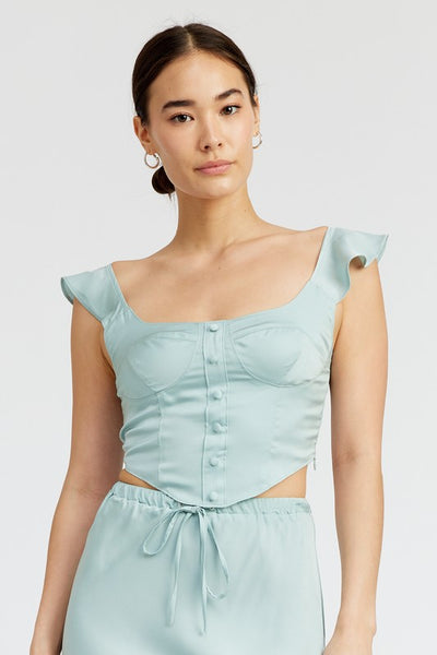 PUFF SLEEVE BUSTIER TOP - Pikemla