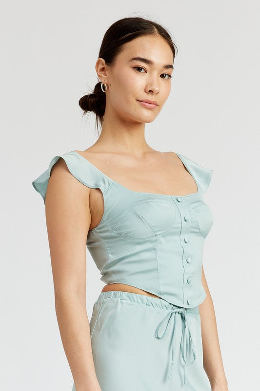 PUFF SLEEVE BUSTIER TOP - Pikemla