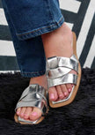 GIA SLIP ON METALLIC FASHION SANDALS - FLATS