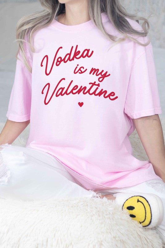 Vodka Is My Valentine Graphic Tee - Pikemla