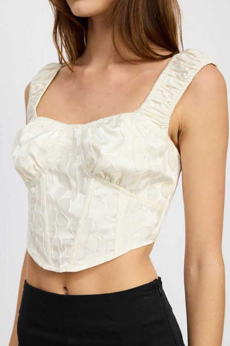 PUFF SLEEVE CORSET TOP - Pikemla