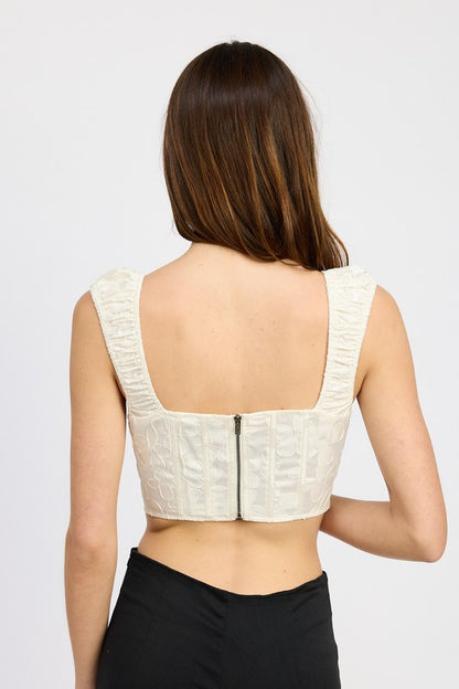 PUFF SLEEVE CORSET TOP - Pikemla