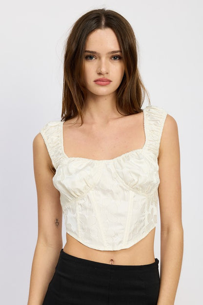 PUFF SLEEVE CORSET TOP - Pikemla