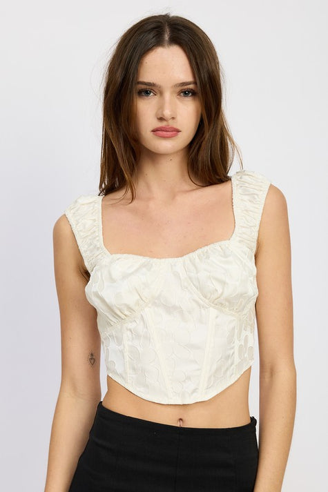PUFF SLEEVE CORSET TOP - Pikemla