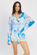 Printed Oversized Top - Pikemla