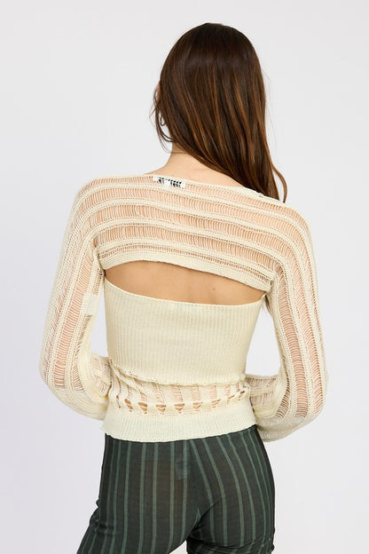 OPEN KNIT SHRUG - Pikemla