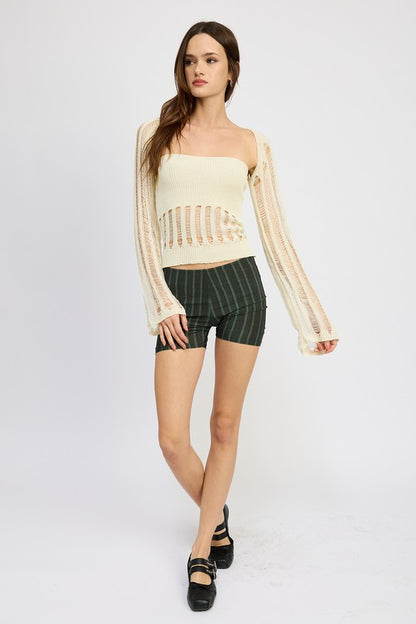 OPEN KNIT SHRUG - Pikemla