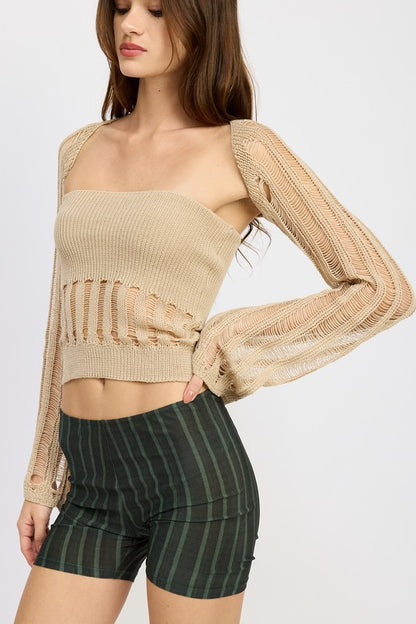 OPEN KNIT SHRUG - Pikemla