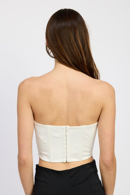 CORSET TOP WITH LACE DETAIL - Pikemla