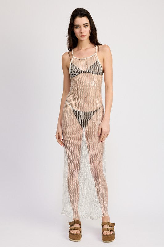 FISH NET HALTER COVER UP - Pikemla