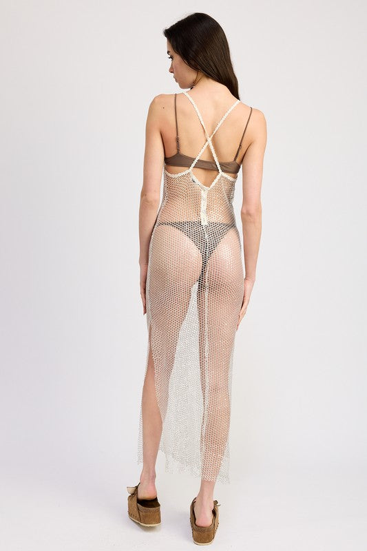 FISH NET HALTER COVER UP - Pikemla