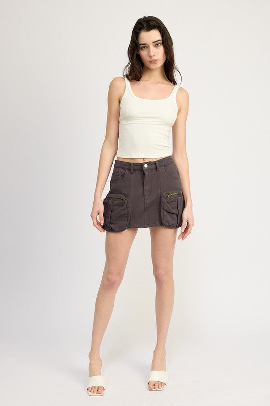 CARGO MINI SKIRT - Pikemla