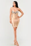 Gilded Glamour Strapless Dress - Pikemla