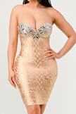 Gilded Glamour Strapless Dress - Pikemla