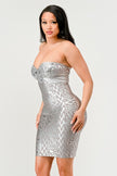 Gilded Glamour Strapless Dress - Pikemla