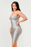 Gilded Glamour Strapless Dress - Pikemla