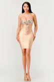 Gilded Glamour Strapless Dress - Pikemla