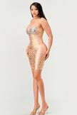 Gilded Glamour Strapless Dress - Pikemla
