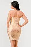 Gilded Glamour Strapless Dress - Pikemla