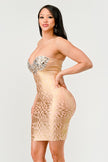 Gilded Glamour Strapless Dress - Pikemla