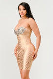 Gilded Glamour Strapless Dress - Pikemla