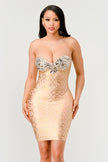 Gilded Glamour Strapless Dress - Pikemla