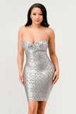 Gilded Glamour Strapless Dress - Pikemla